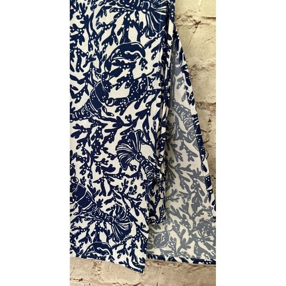 Lilly Pultizer Jonna Shift Romper 00 Blue Krillin It Lobster Stretch Crepe - Picture 3 of 6